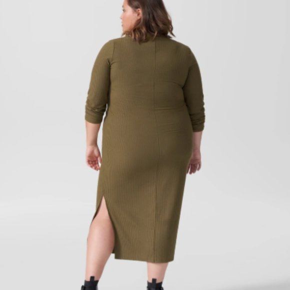 NWT Universal Standard Lexi Rib Maxi Dress L Olive - Picture 3 of 4